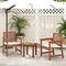 Costway 3 PCS Patio Furniture Set with 2 Seat Cushions Coffee Table Solid Wood Chairs